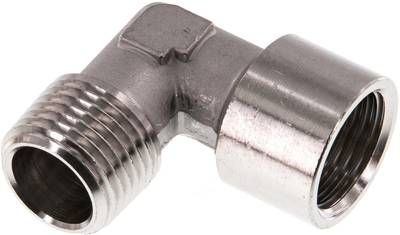 90°-Einschraubwinkel G 1/2"(IG)-R 1/2"(AG), 150 bar 1.4404