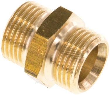 Doppelnippel G 3/8"-G 3/8", 16 bar Messing/Rotguss
