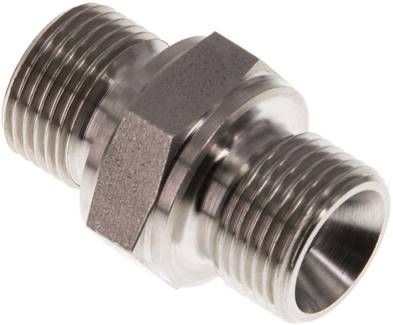 Hydraulik-Doppelnippel G 3/8"-G 3/8", 1.4571