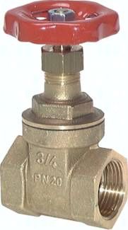 Muffen-Absperrschieber, Messing, G 1 1/2", PN 20