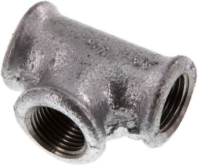 T-Stück Rp 1/2" (IG), 25 bar Temperguss verzinkt