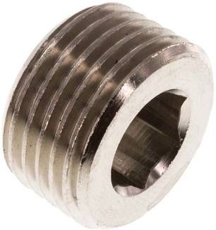 Verschlussstopfen Innenskt. R 1/2", 16 bar Messing vernickelt