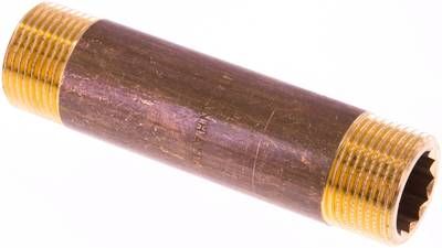 Rohrdoppelnippel G 3/4"-100mm, 16 bar Messing