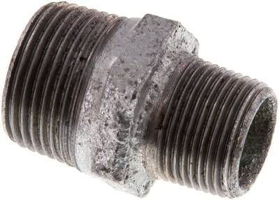 Doppelnippel R 1"-R 3/4", 25 bar Temperguss verzinkt