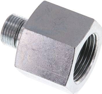 Hydraulik-Reduzierung G 3/8"(AG)-G 3/4"(IG), Stahl verzinkt, Elastomerdichtung