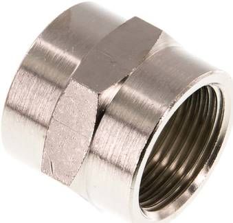 Muffe G 3/4"-G 3/4", 16 bar Messing vernickelt