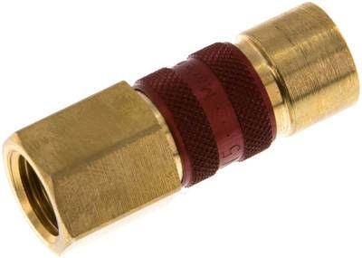 Kupplungsdose (NW5) G 1/4"(IG), rot, Achteck SW10