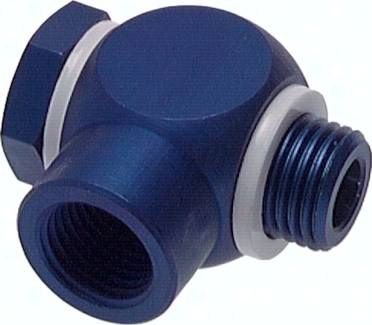 Winkel-Verschraubung G 1/4" AG/IG, Aluminium, Hohlschr.