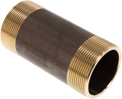 Rohrdoppelnippel G 2"-120mm, 16 bar Messing