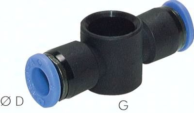Steckanschluss, T-Ringstück G 1/4"-6mm, IQS-Standard