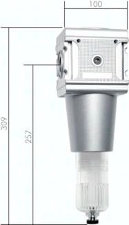 MULTIFIX Filter, G 1", Baur. 5, mit Polycarbonatbehälter