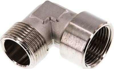 90°-Einschraubwinkel G 1"(IG)-R 1"(AG), 16 bar Messing vernickelt