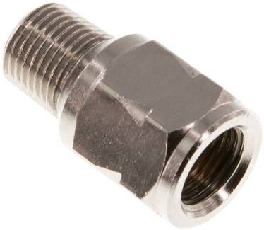 Mini-Rückschlagventil R/Rp 1/8" (AG/IG), Messing vernickelt