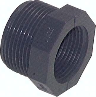Reduziernippel Rp 3/4"(AG)-Rp 1/2"(IG), PVC-U