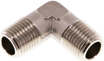 90°-Winkel R 1/4" (AG), 16 bar Messing vernickelt