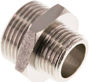 Doppelnippel G 3/4"-G 1/2", 16 bar Messing vernickelt