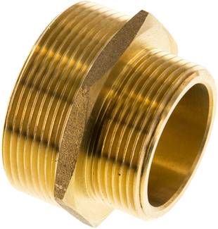 Doppelnippel G 2"-G 1 1/2", 16 bar Messing/Rotguss