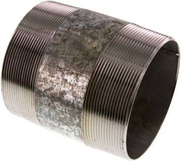 Rohrdoppelnippel R 4"-120mm, 50 bar, Stahlrohr ST 37 verzinkt