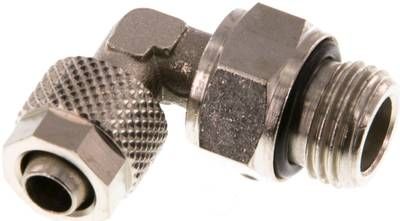 Winkel-Drehverschraubung G 1/4"-8 x 6mm, Messing vernickelt