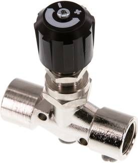 Nadel-Absperrventil, Messing vernickelt, G 3/8", PN 18