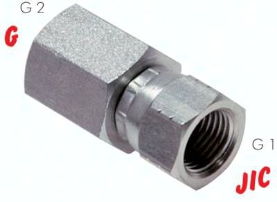 Gerade Aufschraubverschraubung JIC UN 1 1/16"-12 - G 3/4"