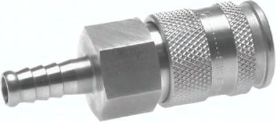 Kupplungsdose (NW10) 19mm Schlauch, Messing vernickelt