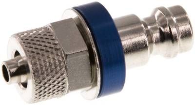 Kupplungsstecker (NW5) 6 x 4mm Schlauch, Messing vernickelt