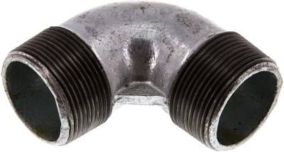 90°-Winkel R 1 1/2" (AG), 25 bar Temperguss verzinkt