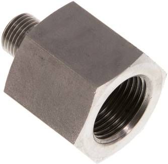 Hydraulik-Reduzierung G 1/8"(AG)-G 3/8"(IG), 1.4571, Elastomerdichtung