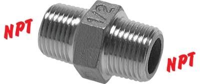 Doppelnippel NPT 1/4"-NPT 1/8", 1.4408