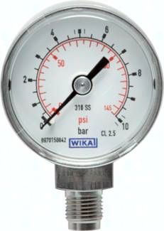 ES-Manometer senkrecht, 40mm, 0 - 100 bar, G 1/8"