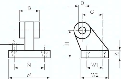 ISO 15552-90°-Laschenschwenk-befestigung 100 mm, 1.4401