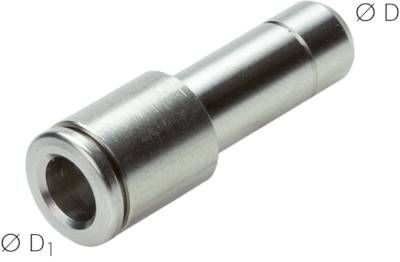 Reduzierung 10mm Stecknippel x 8mm Schlauch, IQS-Edelstahl