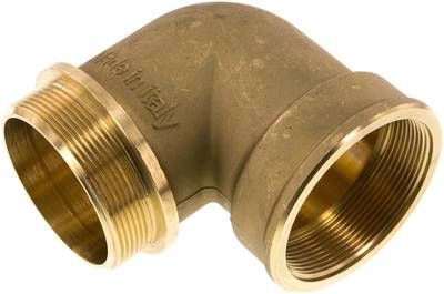 90°-Einschraubwinkel G 2 1/2"(IG)-G 2 1/2"(AG), 16 bar Messing