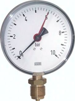 Manometer senkrecht, 80mm, 0 - 10 bar