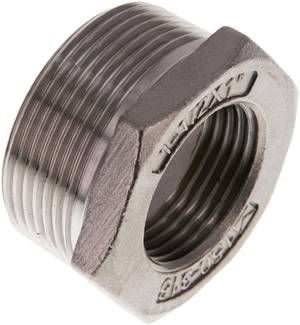 Reduziernippel R 1 1/2"(AG)-Rp 1"(IG), 16 bar 1.4408