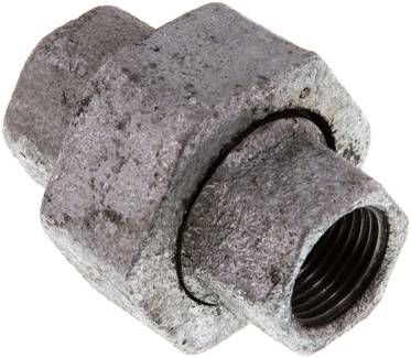 Verschraubung kon. dichtend Rp 3/8" (IG),25 bar Temperguss verzinkt