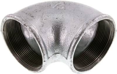 90°-Winkel Rp 2 1/2" (IG), 25 bar Temperguss verzinkt