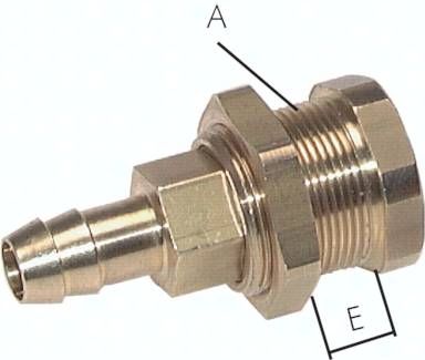 Abreißkupplungsdose (NW5) 9mm Schlauch, Messing vernickelt