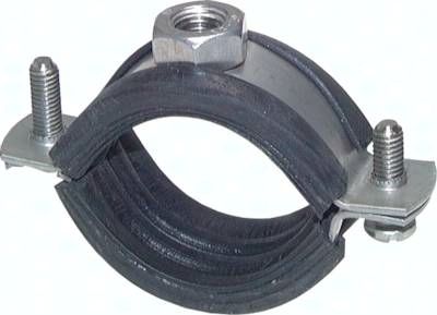 Rohrschelle, 64 - 67mm, 1.4404, mit Einlage