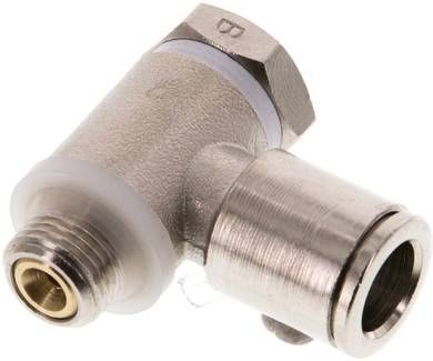 Winkel-Drosselrückschlag-ventil G 1/8"-8mm,abluftregelnd (Standard)
