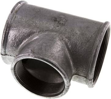T-Stück Rp 3"-Rp 2 1/2"-Rp 3" (IG), 25 bar Temperguss verzinkt