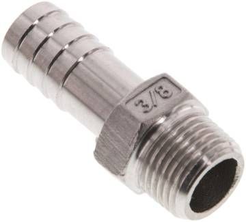 Gewindetülle NPT 3/8"-13mm, 16 bar 1.4408
