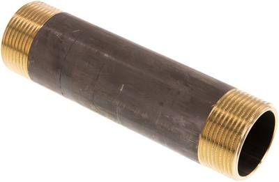 Rohrdoppelnippel G 1 1/4"-150mm, 16 bar Messing