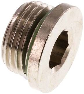 Verschlussstopfen Innenskt. G 1/2", 16 bar Messing vernickelt