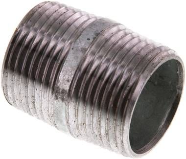 Rohrdoppelnippel R 1"-40mm, 50 bar, Stahlrohr ST 37 verzinkt