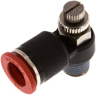 Winkel-Drosselrückschlag-ventil R 1/4"-12mm,zuluftregelnd (Sonderausführung)