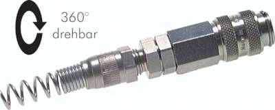 Kupplungsdose (NW5) 6 x 4mm Schlauch m. Knickschutz