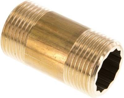 Rohrdoppelnippel G 1"-60mm, 16 bar Messing