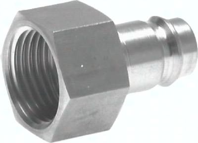 Kupplungsstecker (NW10) G 1/2"(IG), Messing vernickelt